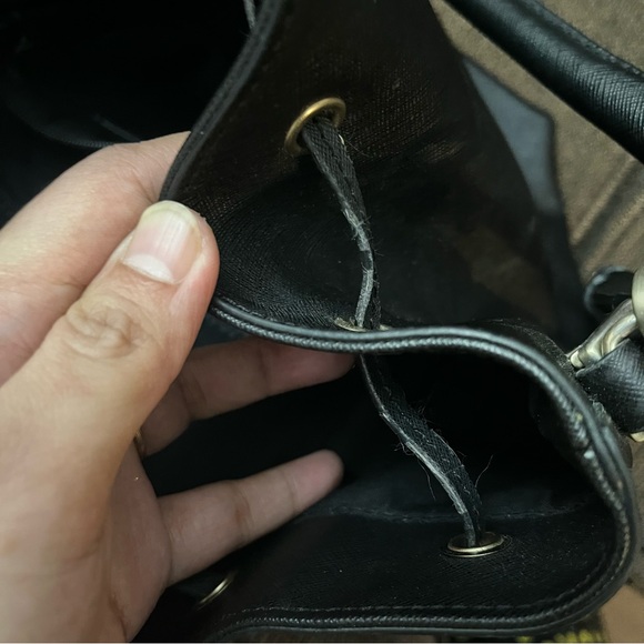 Calvin Klein Women's Black Leather Drawstring Bucket Bag - Picture 7 of 7